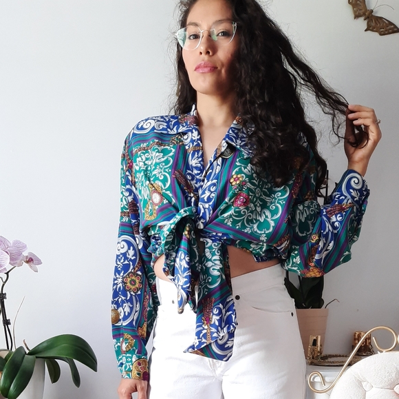 Vintage Tops - Vintage baroque button-up top